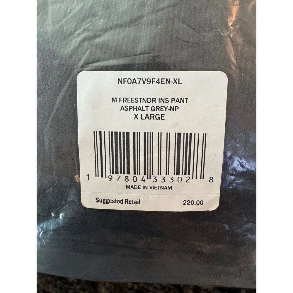 The North Face freedom Freestndr snow winter Insulated Pants Asphalt Grey XL NEW